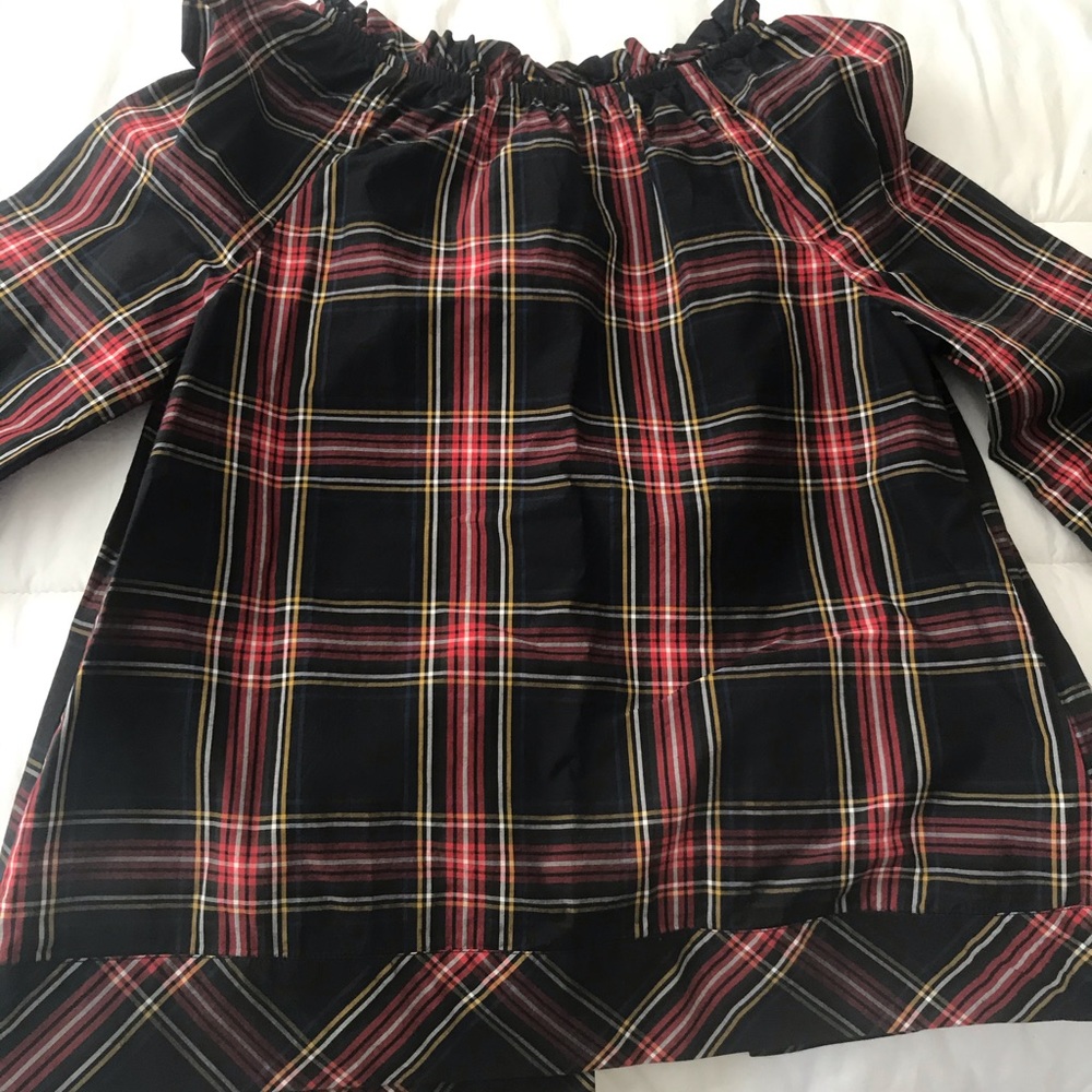 Girls tartan plaid blouse.